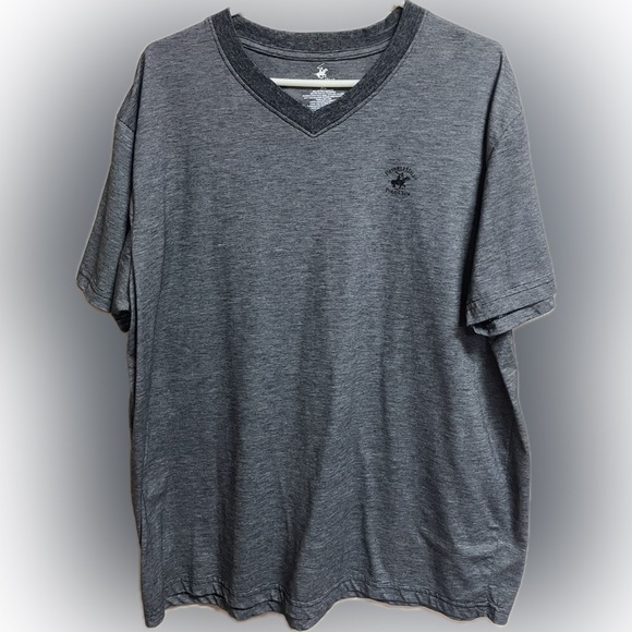 Beverly Hills Polo Club Men’s Charcoal Gray V-Neck T-Shirt XL - Picture 1 of 4